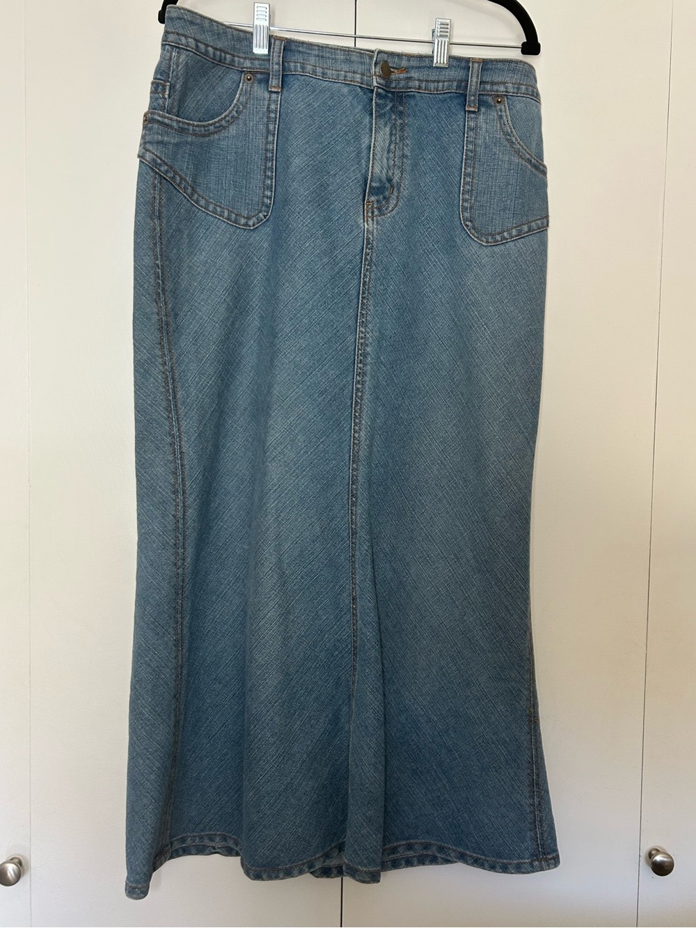 Vintage Venezia Flared Hem Jeans Maxi Skirt sz 14
